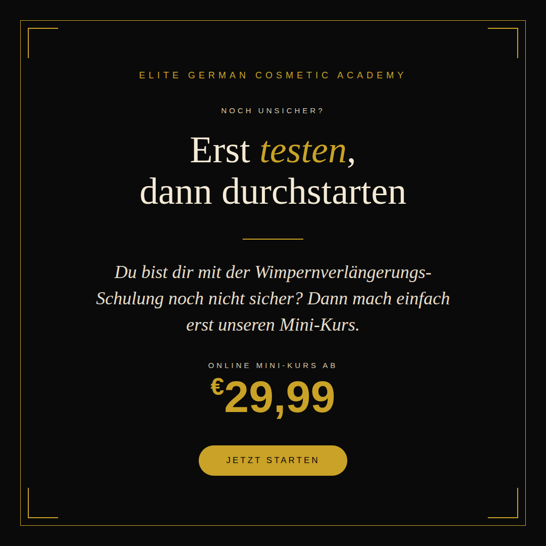 Wimpernverlängerung Mini-Kurs – Dein Online-Schnellstart